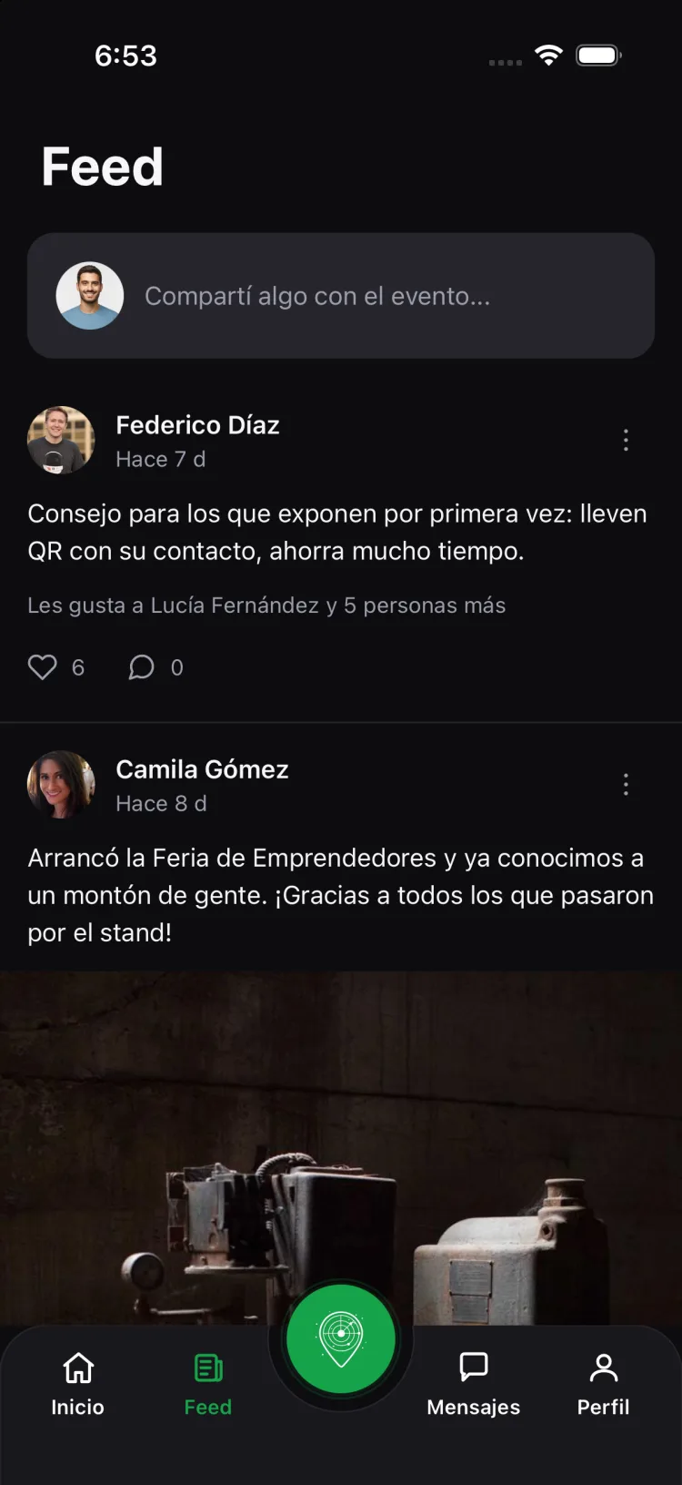 El feed del evento